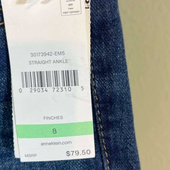 Anne Klein Mid Rise Straight Ankle Jeans Various Sizes - Picture 6 of 6